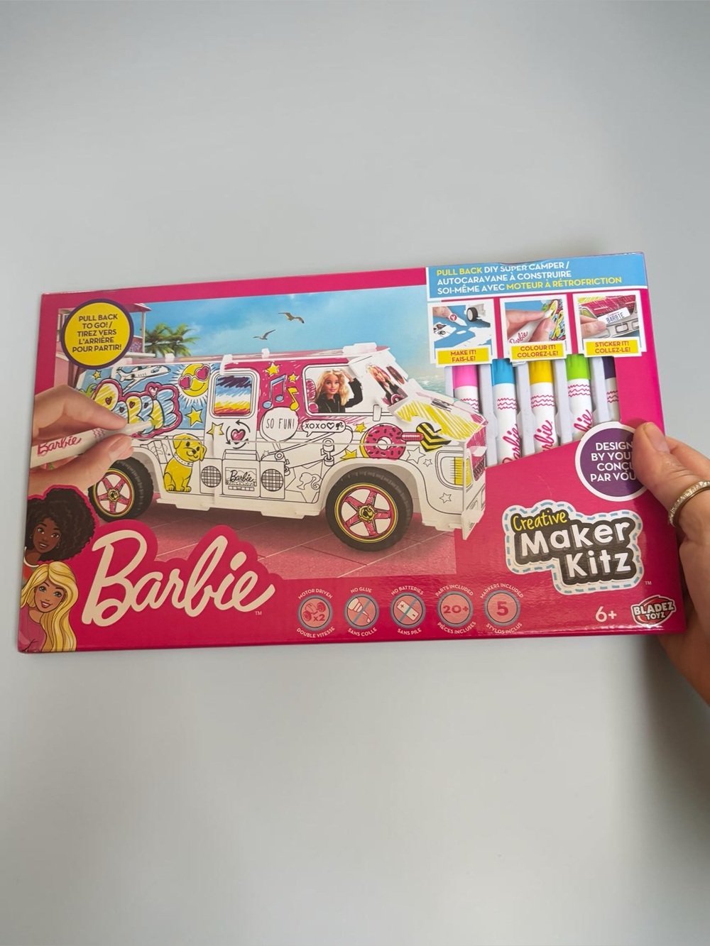 Barbie Creative Maker Kitz DIY Camper Craft Kit Pull Back RV New